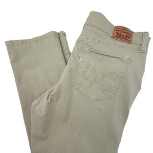 Levis Jeans Women's 14 32x30 Khaki Tan Twill 5 Pocket Classic Straight Stretch